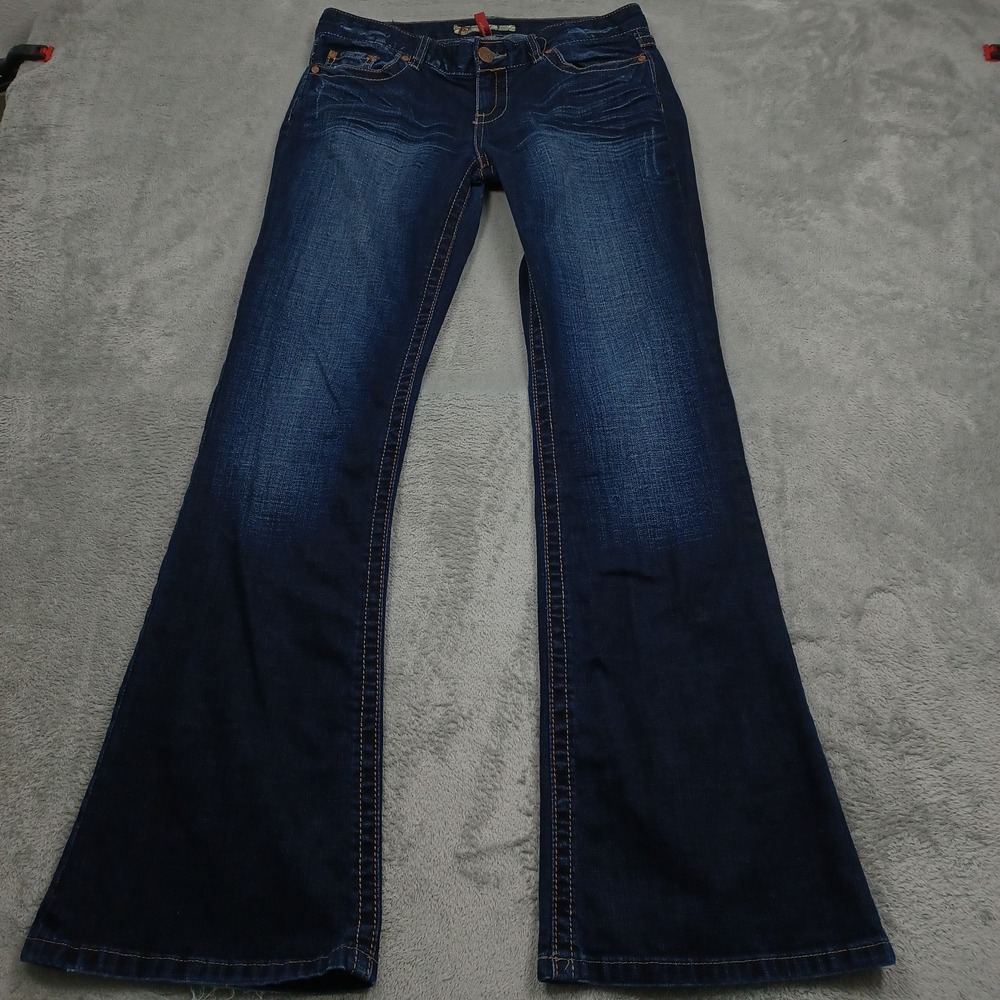 BKE Jeans Womens 29 Blue Denim Flared Star Dark Wash Y2K Casual